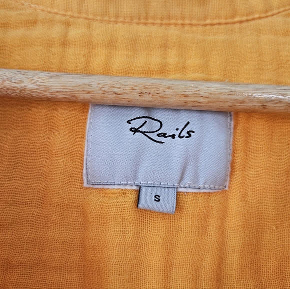 Rails Savannah Clemetine 100% Organic Cotton Guazy Shirt Top S - Picture 3 of 5